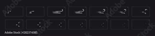 Smoke line effect. Smoke explosion animation. Sprite sheet for game, cartoon or animation