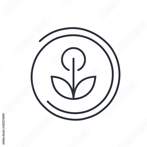 Flower. Phytotherapeutic drug. Vector linear icon, white background.