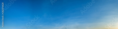 Panorama sky with cloud on a sunny day. Beautiful cirrus cloud.