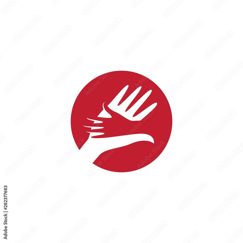 Obraz premium Hand care logo template vector icon