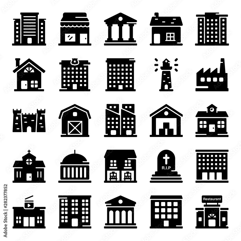 Building Solid Icons Pack Building Solid Icons Pack