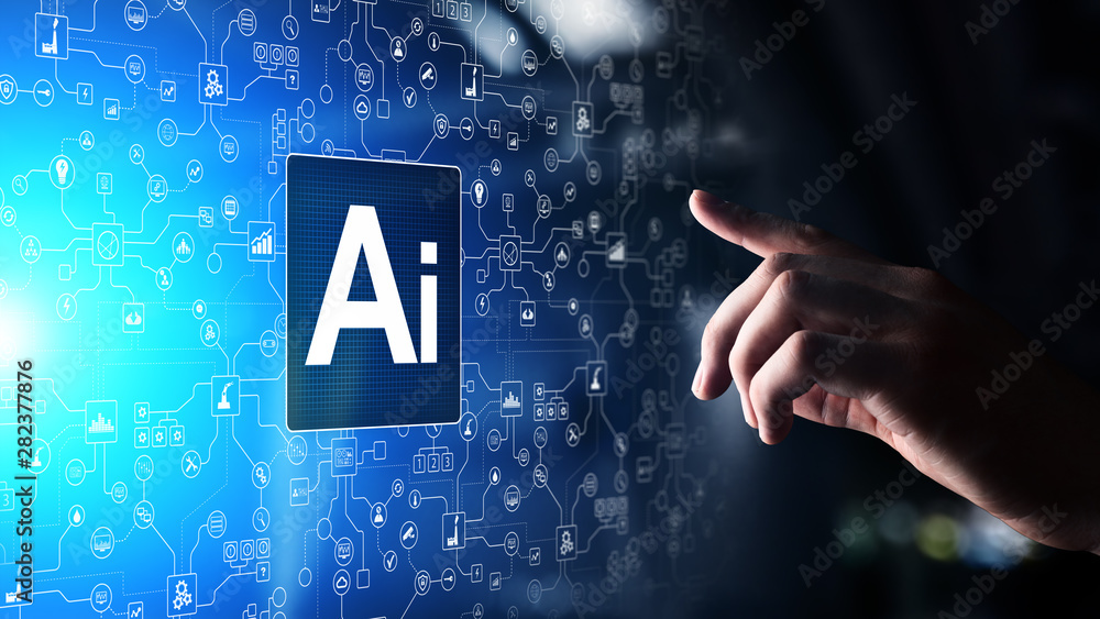 AI Artificial intelligence, Machine learning, Big data analysis and automation technology in business and industrial manufacturing concept on virtual screen. AI Artificial intelligence, Machine learning, Big data analysis and automation technology in business and industrial manufacturing concept on virtual screen.