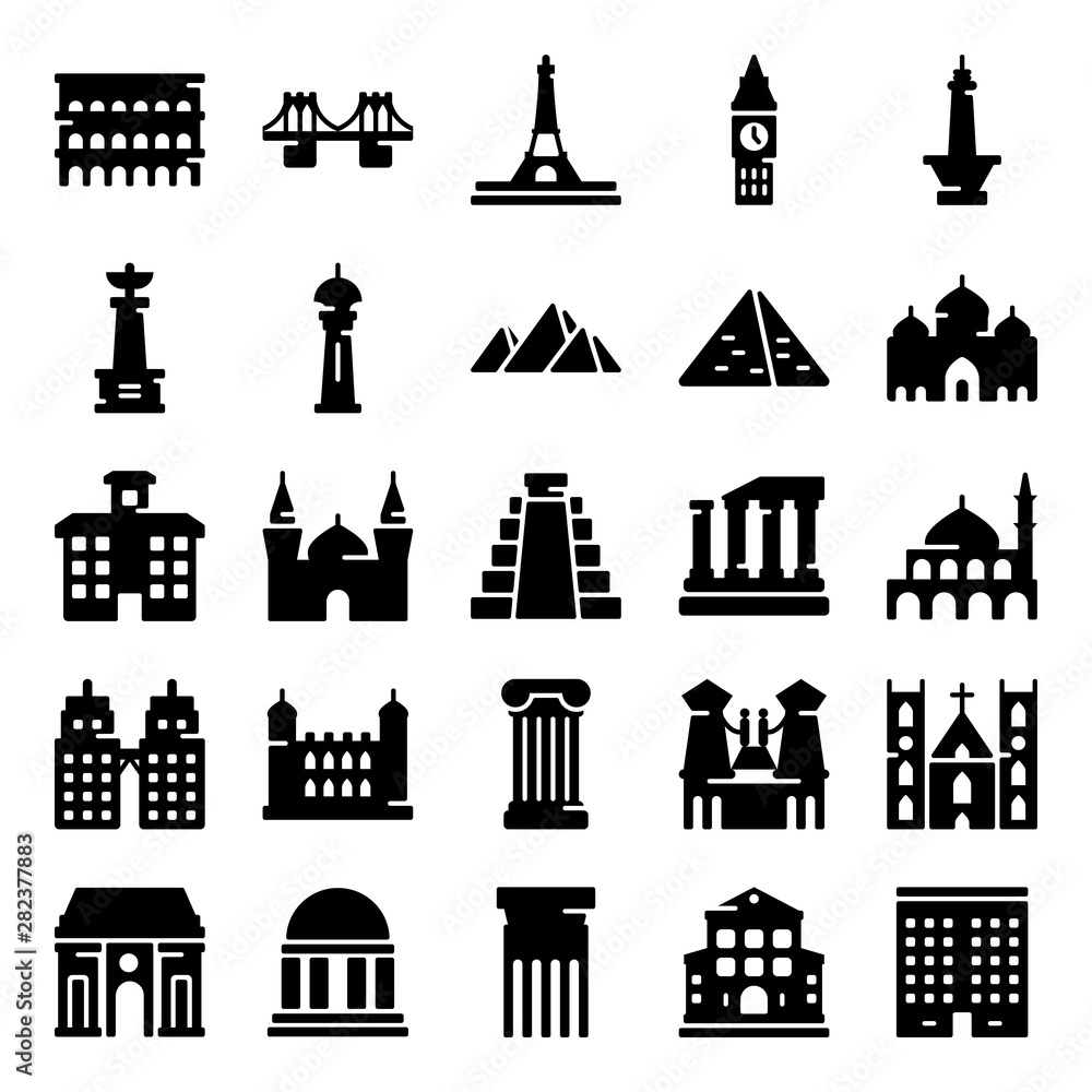 City Building Solid Vectors Pack 