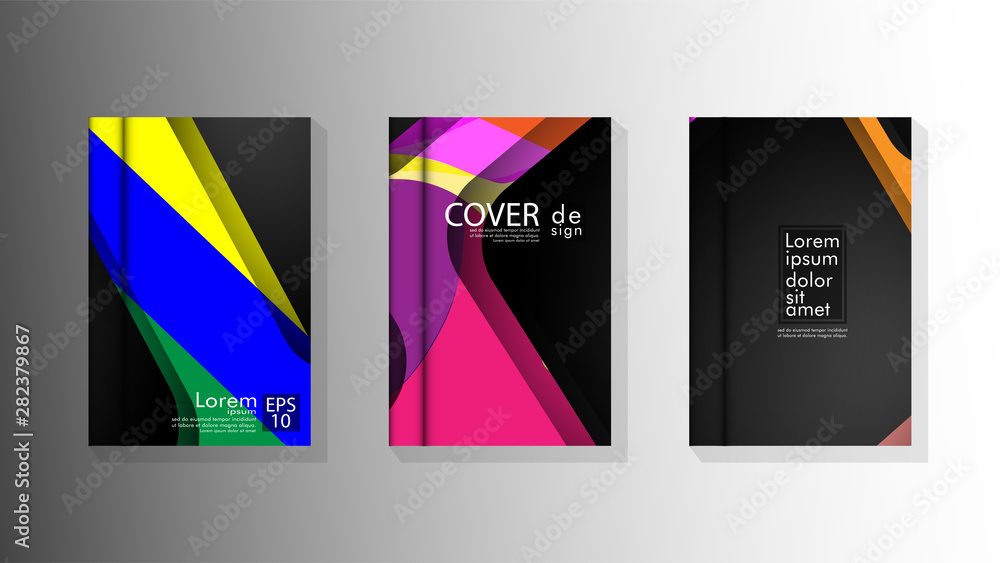 Vector collection of book cover backgrounds. eps 10 vector design illustrations. multicolor 