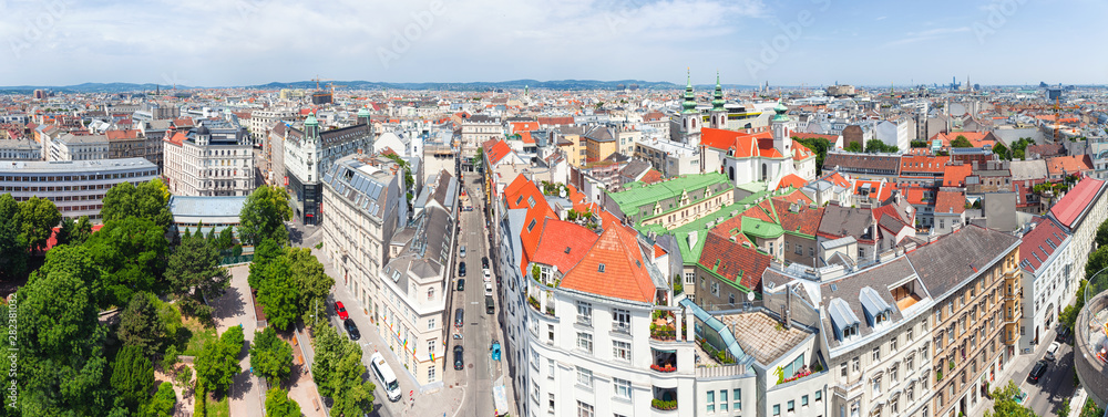 Aerial view of Vienna, Austria.