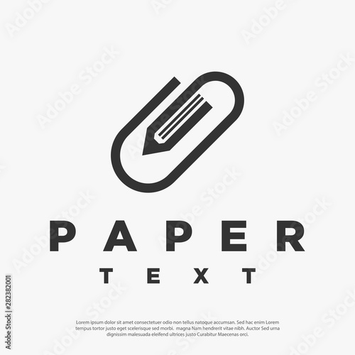 paperclip pens logo vector minimalist