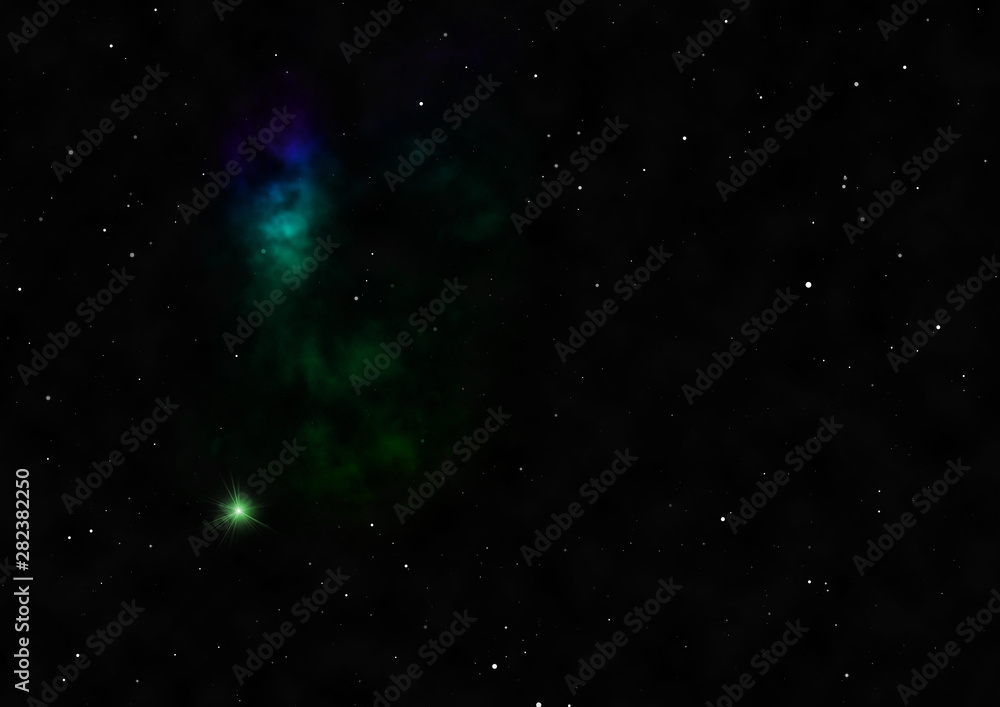 Fototapeta premium Star field in space and a nebulae. 3D rendering