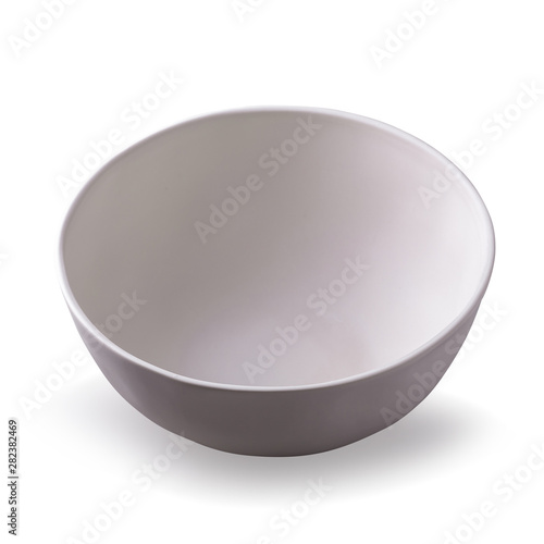 Empty blank white ceramic Bowl isolated on white background