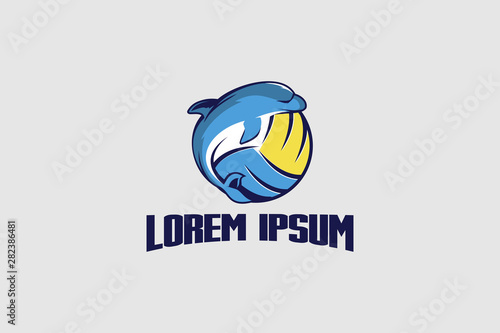 dolphins vector for volleyball or water polo team logo templates