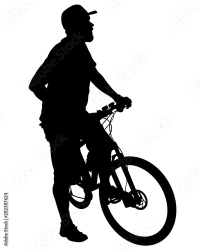 Sport people whit bike on white background