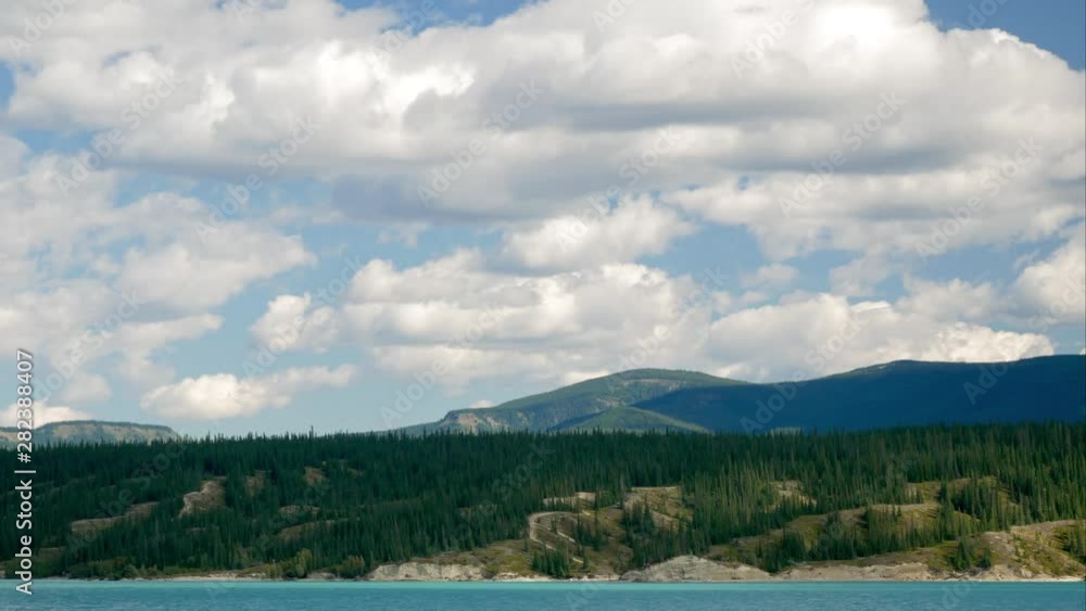 4k Timelapse of Clouds over lake and forested hill 4k Timelapse of Clouds over lake and forested hill