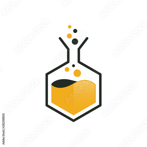 Honey labs,CB-D,Hexagonal.tube creative Logo icon vector