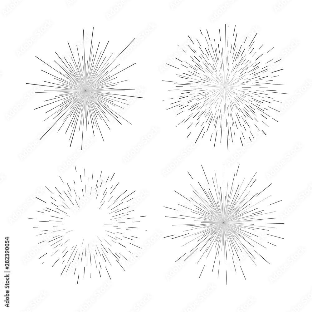 Obraz premium Abstract vintage rays exploding circular for graphic design. Vector illustration
