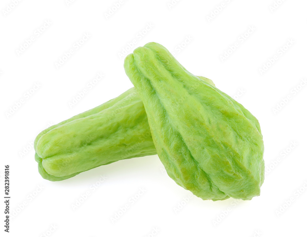 fresh chayote isolated on white background fresh chayote isolated on white background