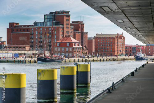 Blick auf den alten Hafen und den Thormann Speicher der Hansestadt Wismar photo