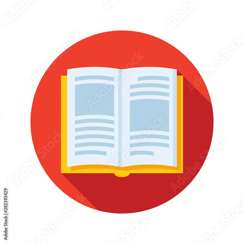 Open book stylish modern icon with long shadow