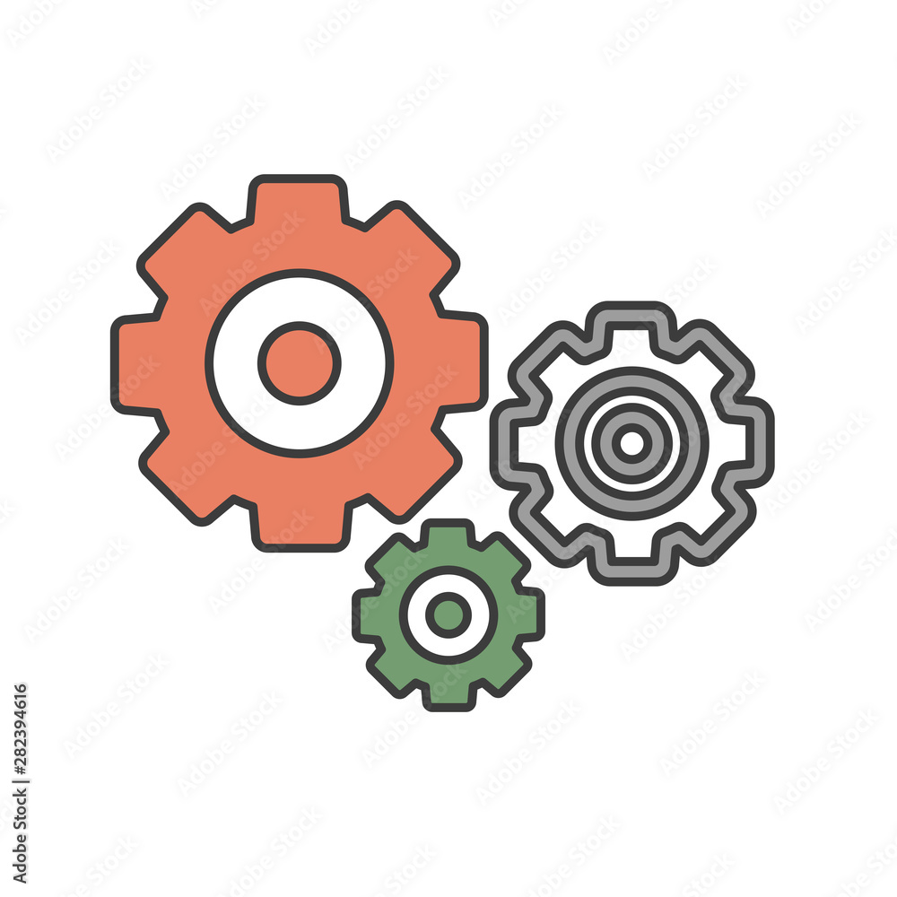 The settings icon. Vector illustration