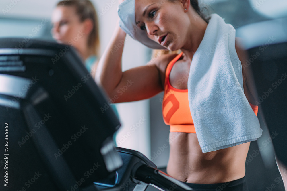 Fototapeta premium Women on Treadmill