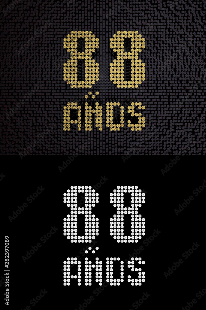 Inscription in Spanish. Golden number 88 years Inscription in Spanish. Golden number 88 years