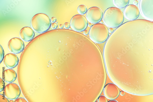 Abstract yellow various bubbles texture