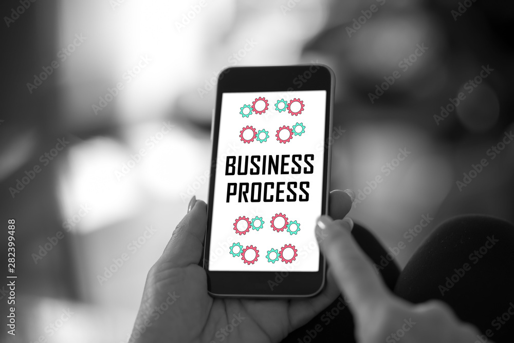 Business process concept on a smartphone