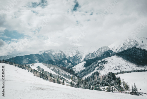 Mountaintops in winter. Tatra Mountains near Zakopane.