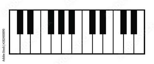 Piano icon vector illustration. Classic organ with keys