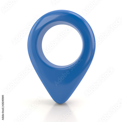 Blue  map pin 3d illustration