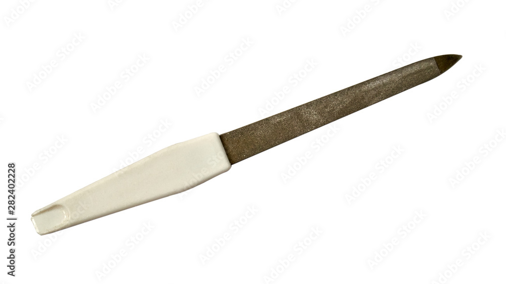 Nail file for manicure and personal nail care isolated on white background. Nail file for manicure and personal nail care isolated on white background.