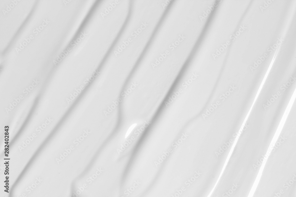 Obraz premium BB, CC cream texture. White beauty balm background. Cosmetic face cream smudge