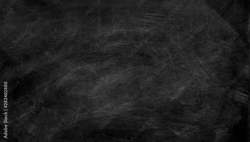 Black chalk board texture background. Chalkboard, blackboard, school board  surface with scratches and chalk traces. Wide banner. Stock Photo | Adobe  Stock