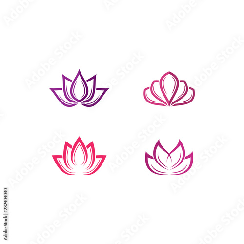Beauty Vector Lotus flowers design logo Template icon 