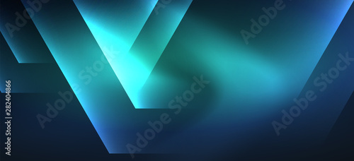 Neon shiny color lines background. Abstract colorful web template Geometric modern technology concept.