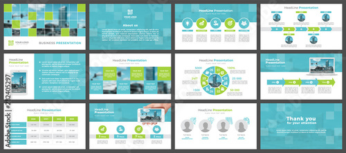 Presentation templates, corporate. Elements of infographics for presentation templates. Annual report, book cover, brochure, layout, leaflet layout template design. photo