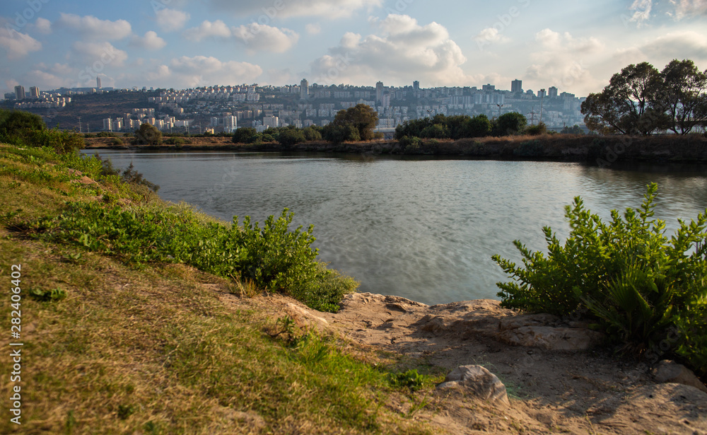 Haifa view from the kishon river