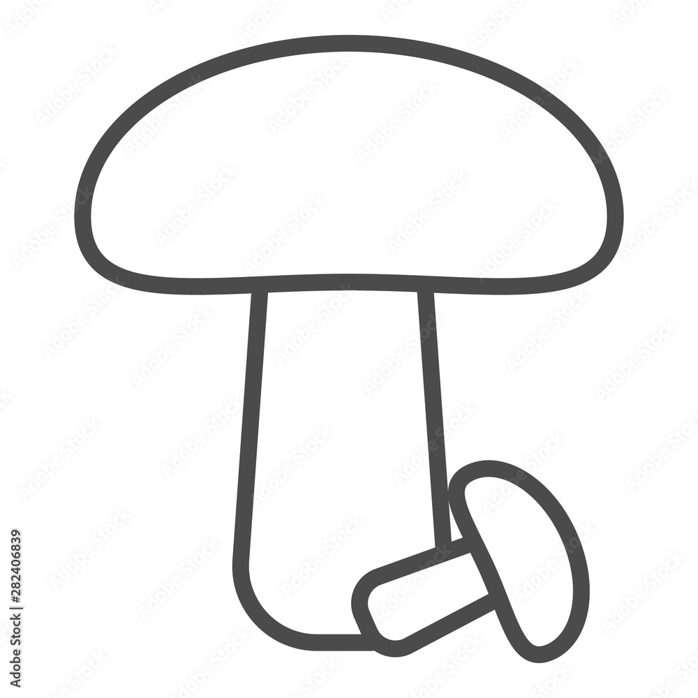 Mushroom Icon Vector - In Line Stroke Design Mushroom Icon Vector - In Line Stroke Design