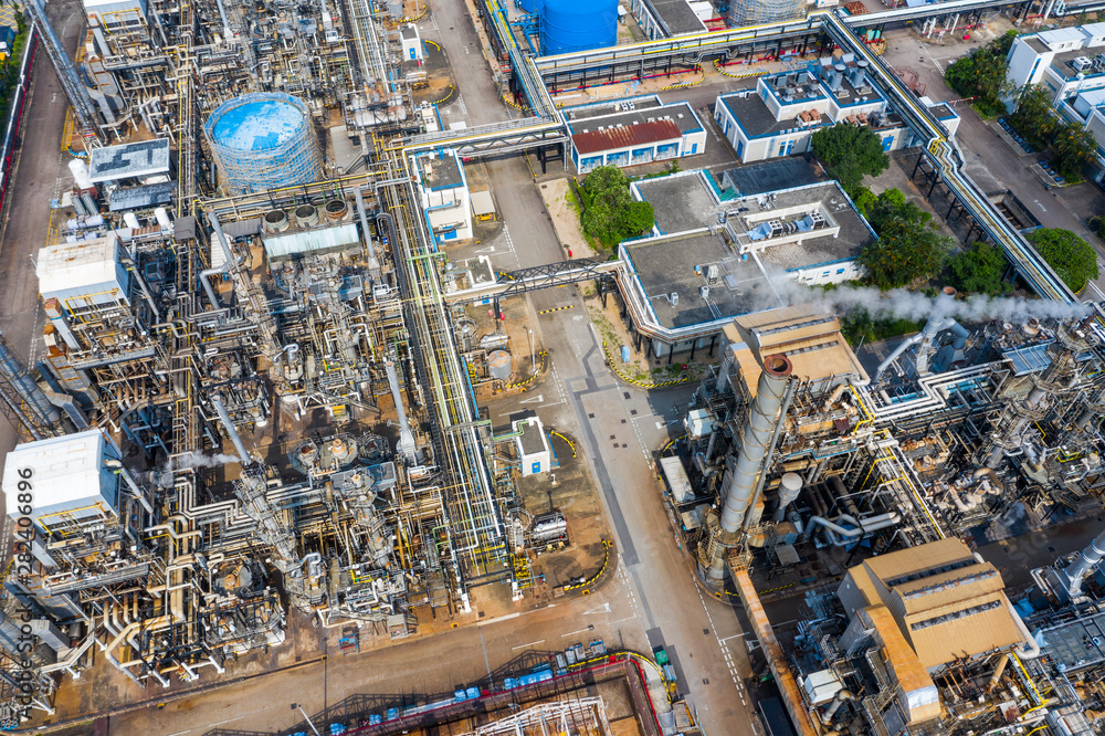 Top view of industrial factory