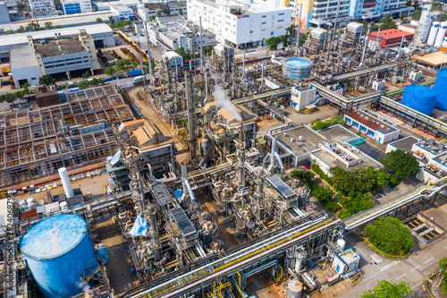 Top view of industrial factory