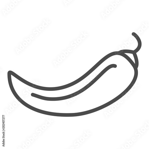 Chili pepper line icon, outline vector sign, linear pictogram isolated on white. logo illustration