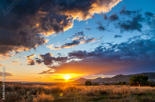 Intense sunset with massive clouds covering the sky