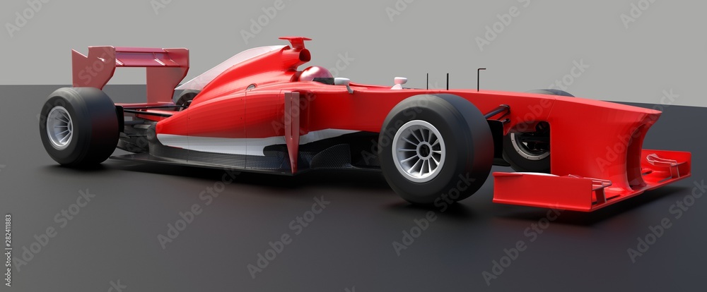 Naklejka premium Red sport car,race car ,red car,3d render.