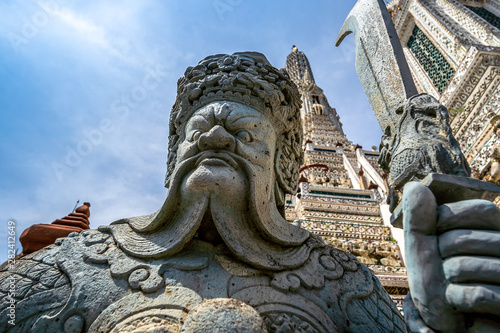 Bangkok, Thailand at Wat Arun Temple, One of antique chinese giant statues in measure from Thailand.. © somchairakin