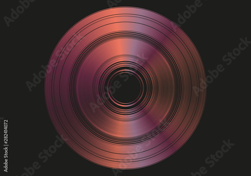 Disco morado sobre fondo negro.