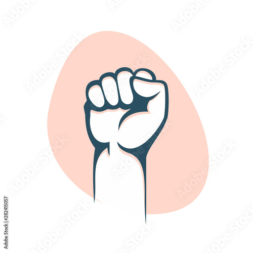 Fist male hand, proletarian protest symbol. Power sign