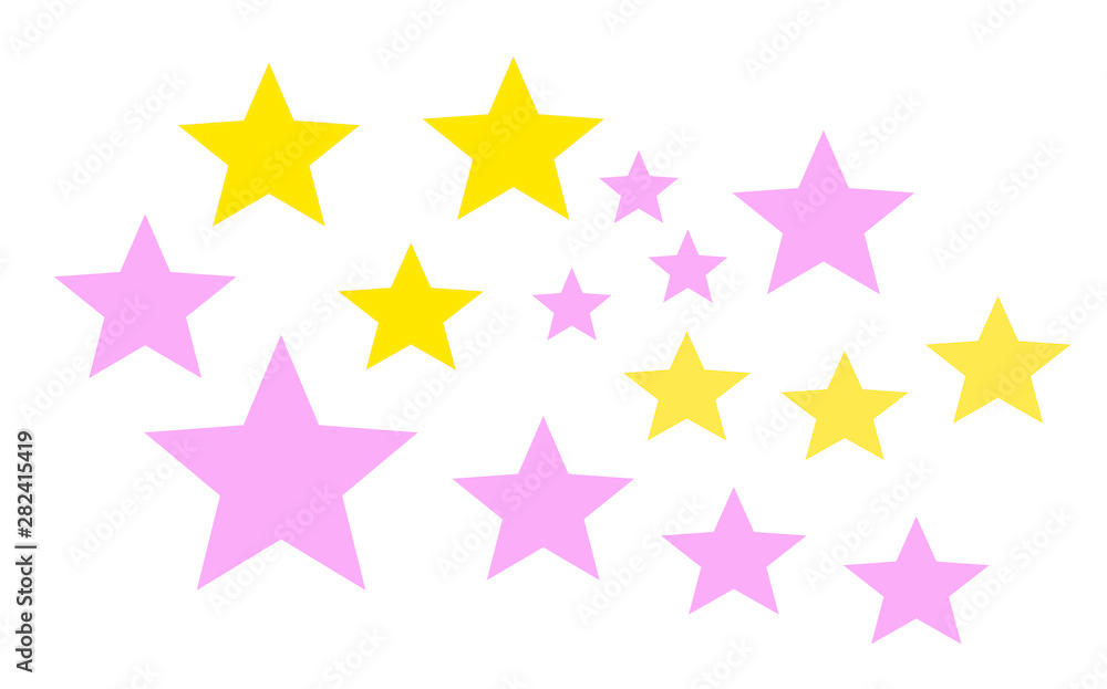 set of colorful stars set of colorful stars