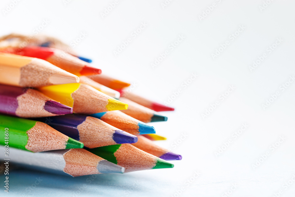 Bright sharp pencils are ready for drawing Bright sharp pencils are ready for drawing