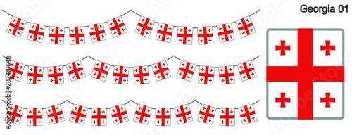 ジョージアの国旗のガーラーンド　ベクターデータ（bunting garland）