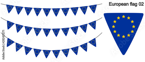 欧州旗のガーラーンド　ベクターデータ（bunting garland）