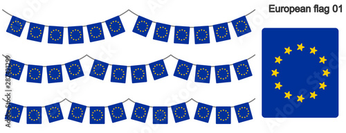 欧州旗のガーラーンド ベクターデータ（bunting garland）