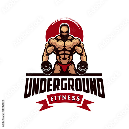 awesome fitness male logo design